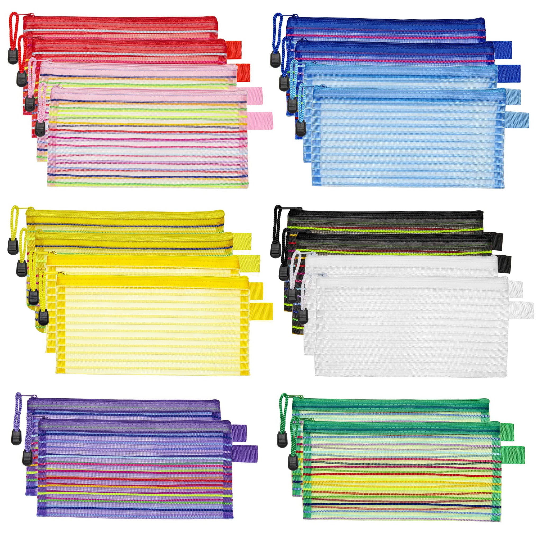 JARLINK 18 Pack 8 Sizes Zipper Mesh Pouch, Waterproof File / Document  Multipurpose Bags for Office Supplies Cosmetics Travel Accessories: Desk  Supplies Organisers & Dispensers