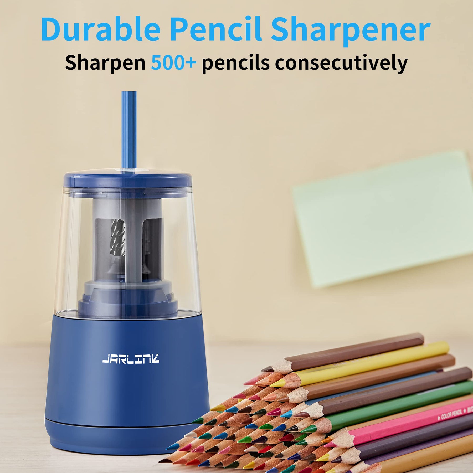 JARLINK Electric Pencil Sharpener, Heavy-duty Helical Blade to Fast  Sharpen, Auto Stop for No.2/Colored Pencils(6-8mm), USB/Battery Operated in  School