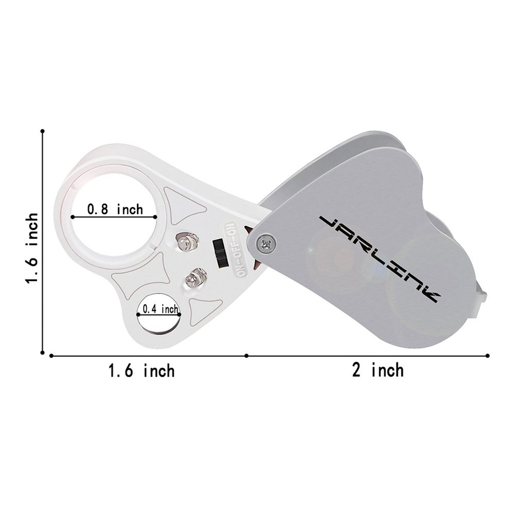 JARLINK 30X 60X Illuminated Jewelers Eye Loupe Magnifier Foldable Jewelry Magnifier with Bright LED Light for Gems Jewelry Coins Stamps Etc